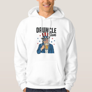 Onkel Sam Lustiges Patriotisches Bier Vektor Desig Hoodie