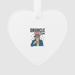 Onkel Sam Lustiges Patriotisches Bier Vektor Desig Ornament