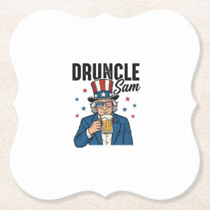 Onkel Sam Lustiges Patriotisches Bier Vektor Desig Untersetzer