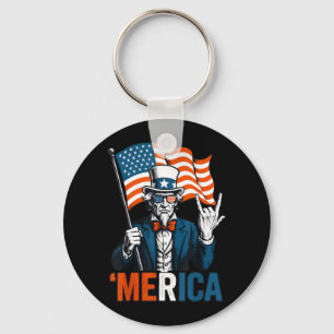 Onkel Sam Merica Rock Lustiger 4. Juli Amerikanisc Schlüsselanhänger