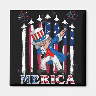 Onkel Sam mit patriotischem Dabbing am 4. Juli Magnet