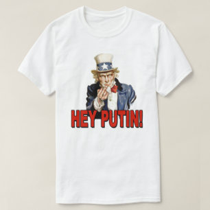 Onkel Sam Mittelfinger Hey Putin T-Shirt