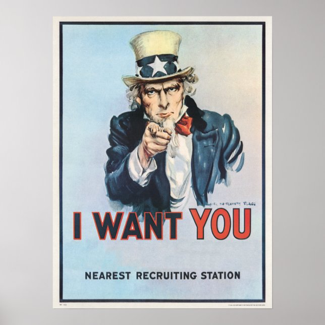 Onkel-Sam-Plakat Poster (Vorne)