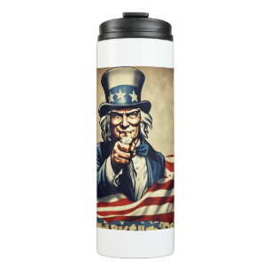 Onkel Sam Portrait – Ultrarealistische patriotisch Thermosbecher