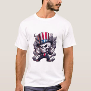 Onkel Sam-Schädel-T-Shirt – Patriotisches Schädel- T-Shirt