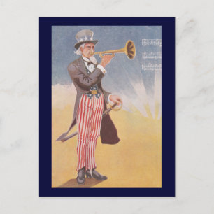 Onkel Sam spielt das Bugle Postkarte