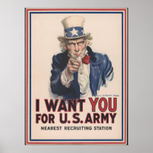 Onkel Sam Vintage Poster - Ich will dich - US-Arme