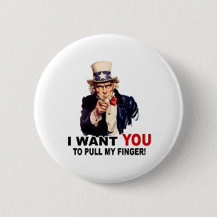 Onkel Sam WILL DICH MEINEN FINGER ZIEHEN Button