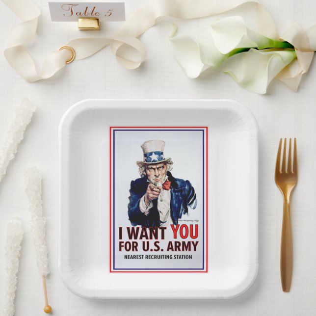 Onkel Sam Will dir. Pappteller (Hochzeit)