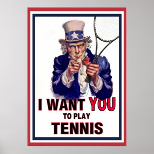 Onkel Sam Will dir Tennis zu spielen! Poster