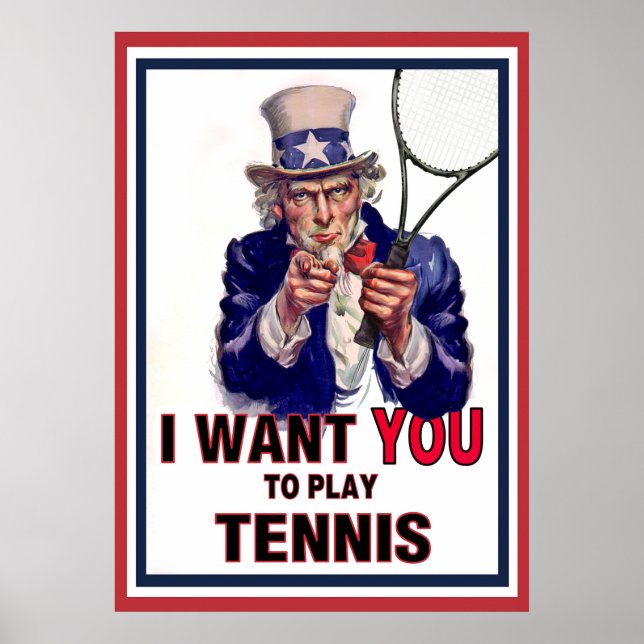 Onkel Sam Will dir Tennis zu spielen! Poster (Vorne)