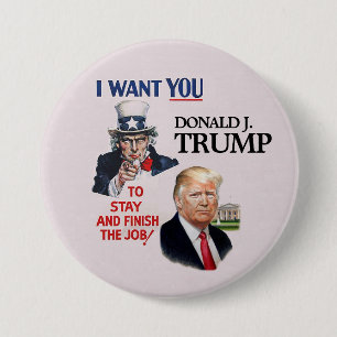 Onkel Sam Will Donald Trump 2020 Button