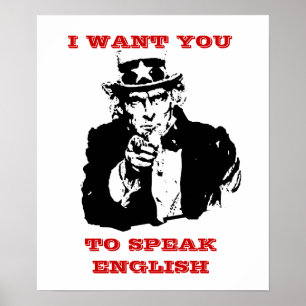 Onkel Same Poster "ich will Sie, um Englisch zu