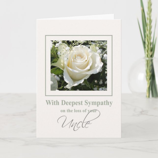 Onkel Sympathy-Karte mit Rose Karte (Vorderseite)