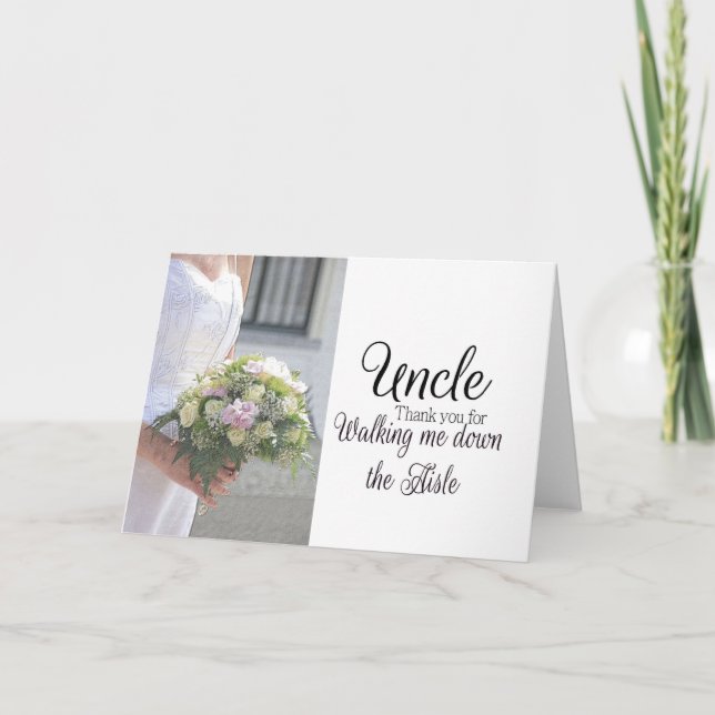 Onkel    Thanks für gehen ich hinunter Gang Dankeskarte (Vorderseite)