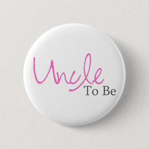 Onkel To Be (rosa Skript) Button