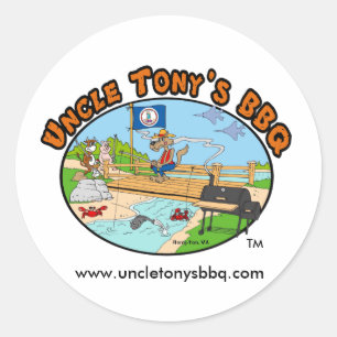 Onkel Tonys BBQ Aufkleber (Cartoon-Logo)