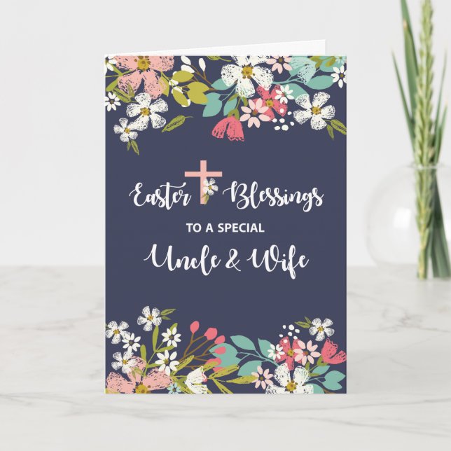 Onkel und Ehefrau Ostersegnung Christi Karte (Vorderseite)