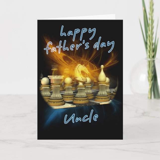 Onkel - Vatertagskarte - Schach Karte (Vorderseite)