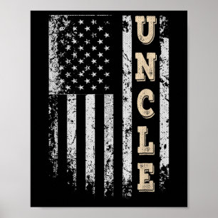 Onkel Vintage Amerikanische Flagge Vatertag 4. Jul Poster