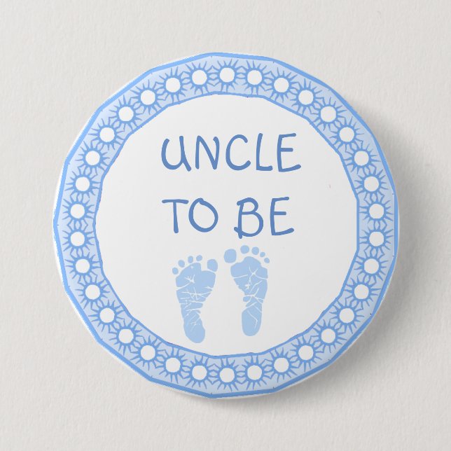 Onkel, zum blauer Jungen-Babypartyknopf zu sein Button (Vorderseite)