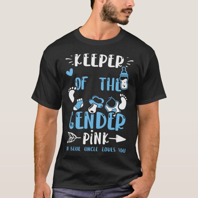 Onkelhalter des Geschlechts rosa oder blaue Onkel  T-Shirt (Vorderseite)