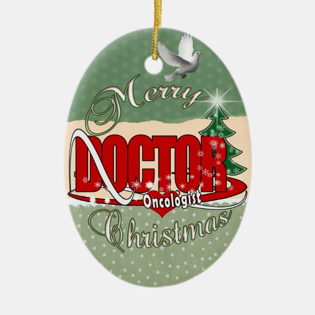 ONKOLOGE-DOKTOR FROHE WEIHNACHTEN KERAMIK ORNAMENT (Vorne)