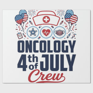 Onkologie 4. Juli Crew Medizinisches Patriotisches Geschenkpapier