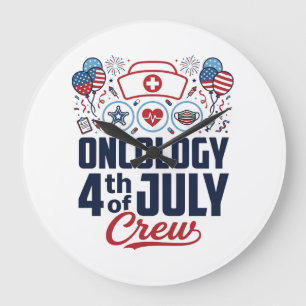 Onkologie 4. Juli Crew Medizinisches Patriotisches Große Wanduhr