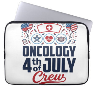 Onkologie 4. Juli Crew Medizinisches Patriotisches Laptopschutzhülle