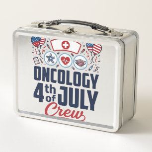 Onkologie 4. Juli Crew Medizinisches Patriotisches Metall Brotdose