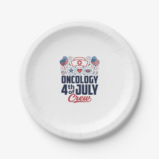 Onkologie 4. Juli Crew Medizinisches Patriotisches Pappteller