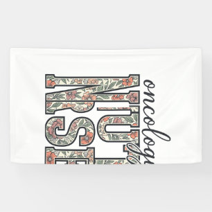 Onkologie-Krankenschwester Floral Vintage Banner