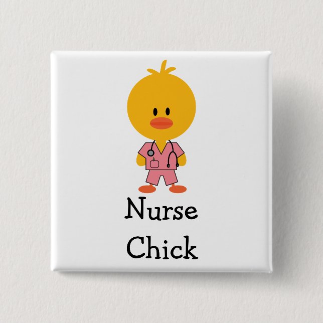 Onkologie-Krankenschwester-Küken-Knopf Button (Vorderseite)