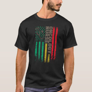 Onkologie Krankenschwester unter amerikanischer Fl T-Shirt