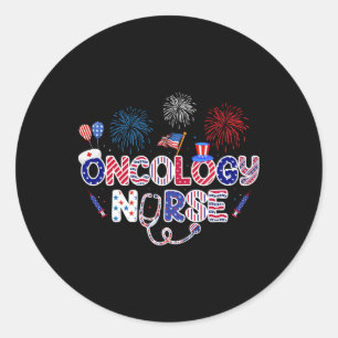Onkologie Nurse 4. Juli American Nursing Indepe Runder Aufkleber