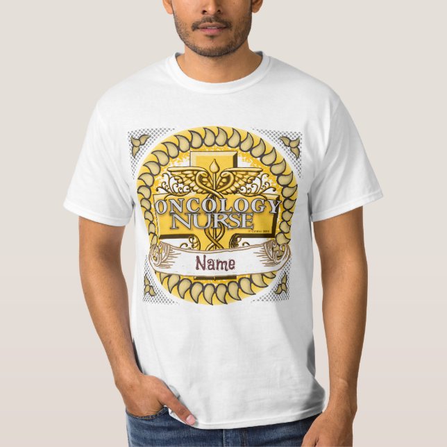 Onkologie Nurse Caduceus T-Shirt (Vorderseite)