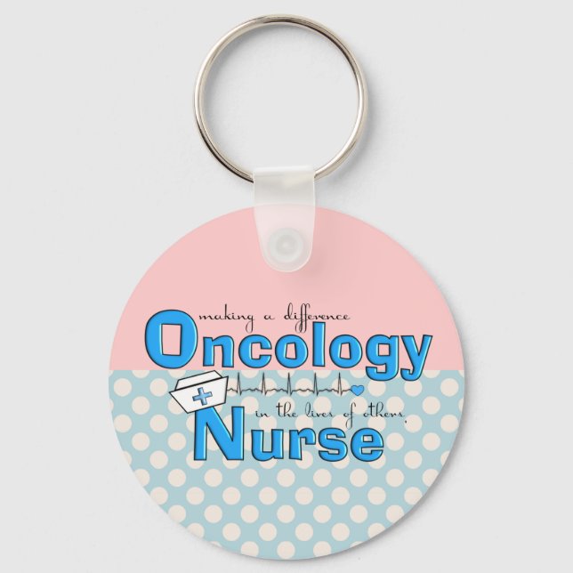 Onkologie Nurse präsentiert einzigartiges Design Schlüsselanhänger (Vorderseite)