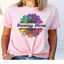 Onkologie Nurse Profession Rainbow Sonnenblume T-Shirt