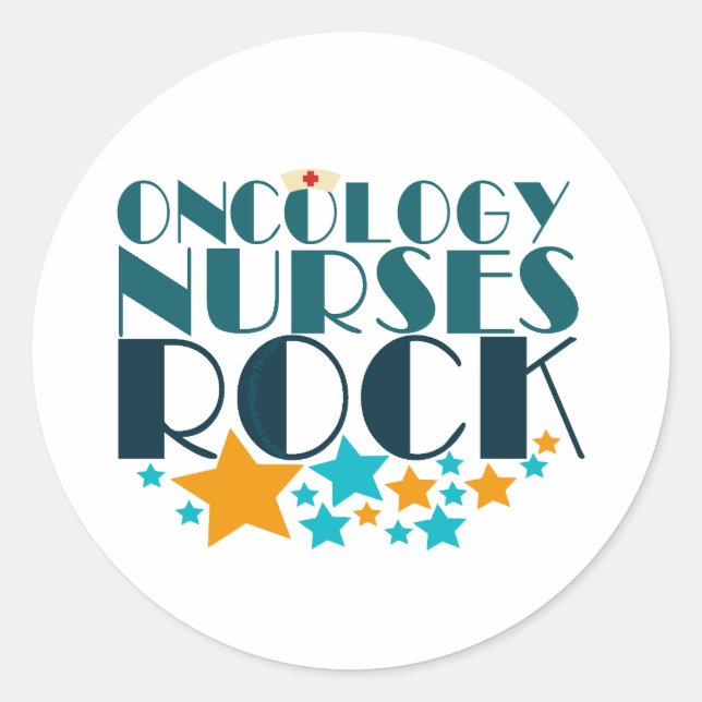 Onkologie Nurses Rock Runder Aufkleber (Vorderseite)