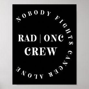 Onkologie Radiation Nurse Crew T-Shirt Pädiatrisch Poster