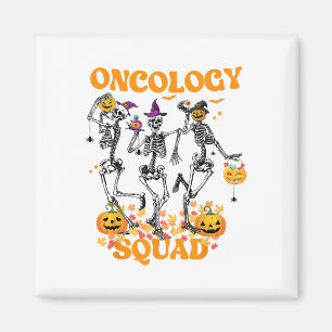 Onkologie Squad Skeleton Pumpkin Herbstlaub Spooky Magnet