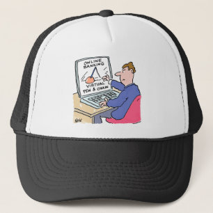 Online Banking Spaß Funny Bank Customer Cartoon Truckerkappe