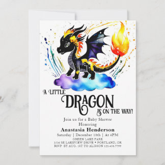 Online bestellbare Dragon Boy Baby Dusche Einladung