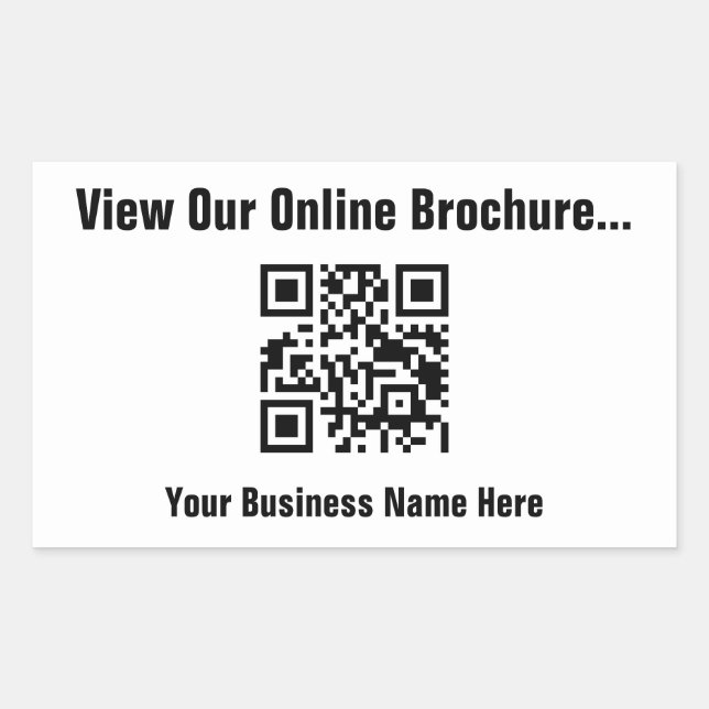 Online-Broschüre über QR-Code anzeigen Rechteckiger Aufkleber (Vorderseite)