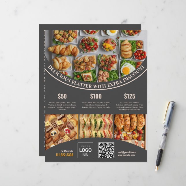 Online dieses elegante Menü & Price (Vorderseite/Rückseite Beispiel)