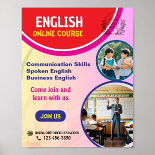 ONLINE ENGLISCH COURSE POSTER