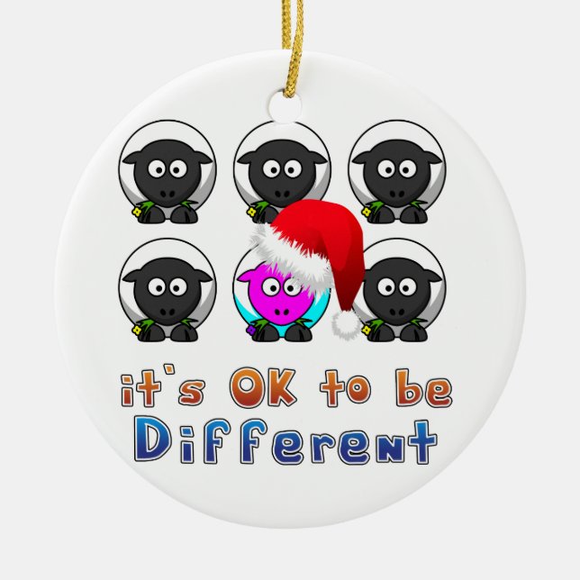 Online-Farmschaf - Weihnachten Keramikornament (Vorne)