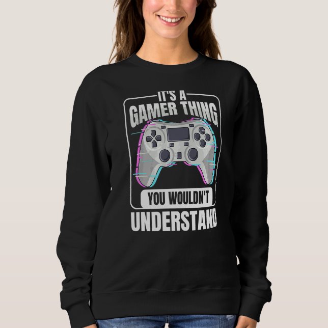 Online-Gamer-Angebot für einen Controller-Nerd Sweatshirt (Vorderseite)