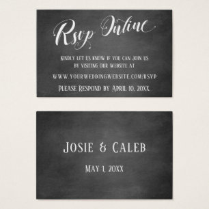 Online-Hochzeits-RSVP Hearts Script & Schiefertafe